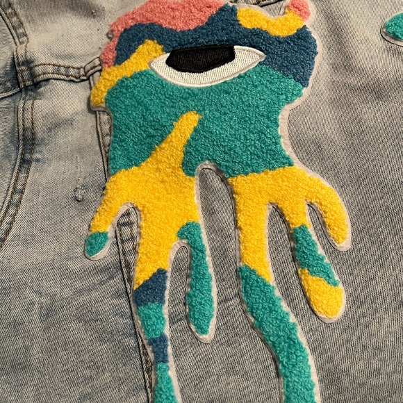 Roku Studio "Pink Camo Tear Drip" Jean Jacket - Picture 4 of 16